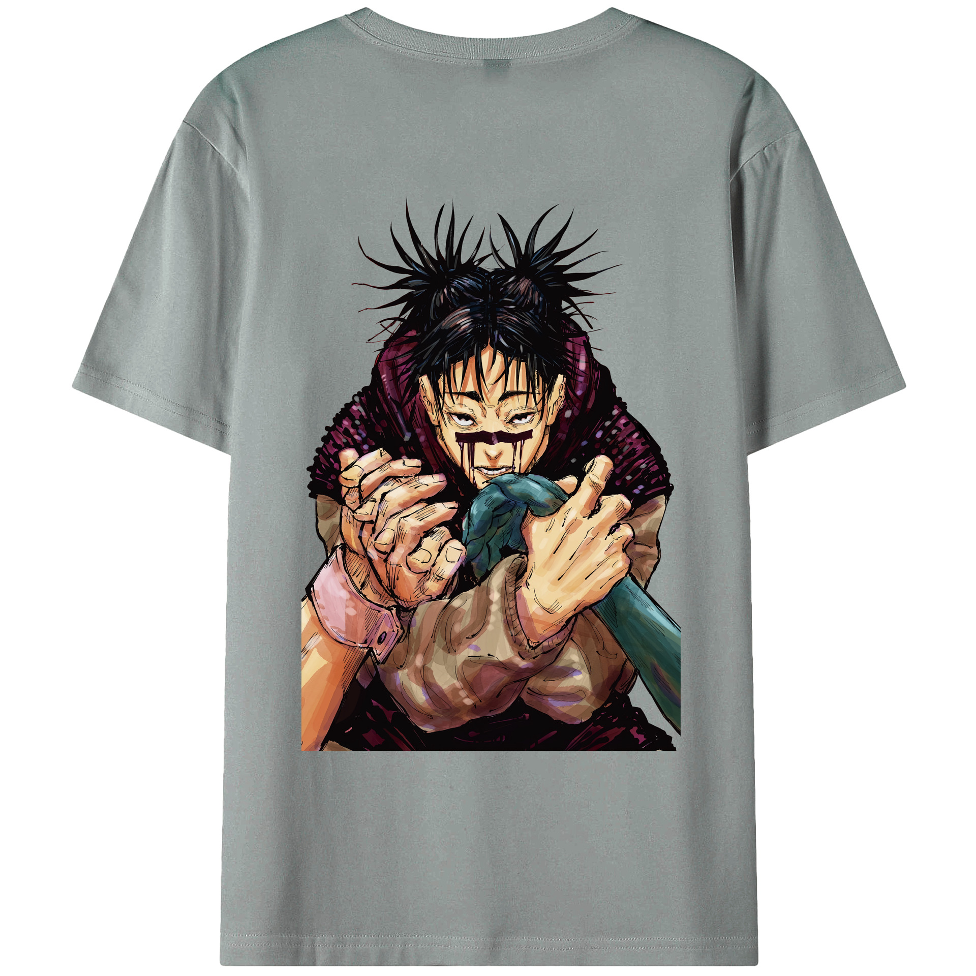 （画像用） 呪術廻戦 Jujutsu Kaisen 綿100％ メンズ半袖Tシャツ（バックプリント） 通気性